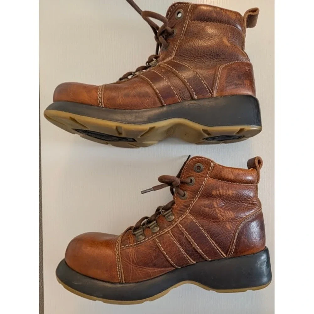 London Underground Ankle Combat Boots Womens 10 US Brown Willy Chunky 90s Y2K